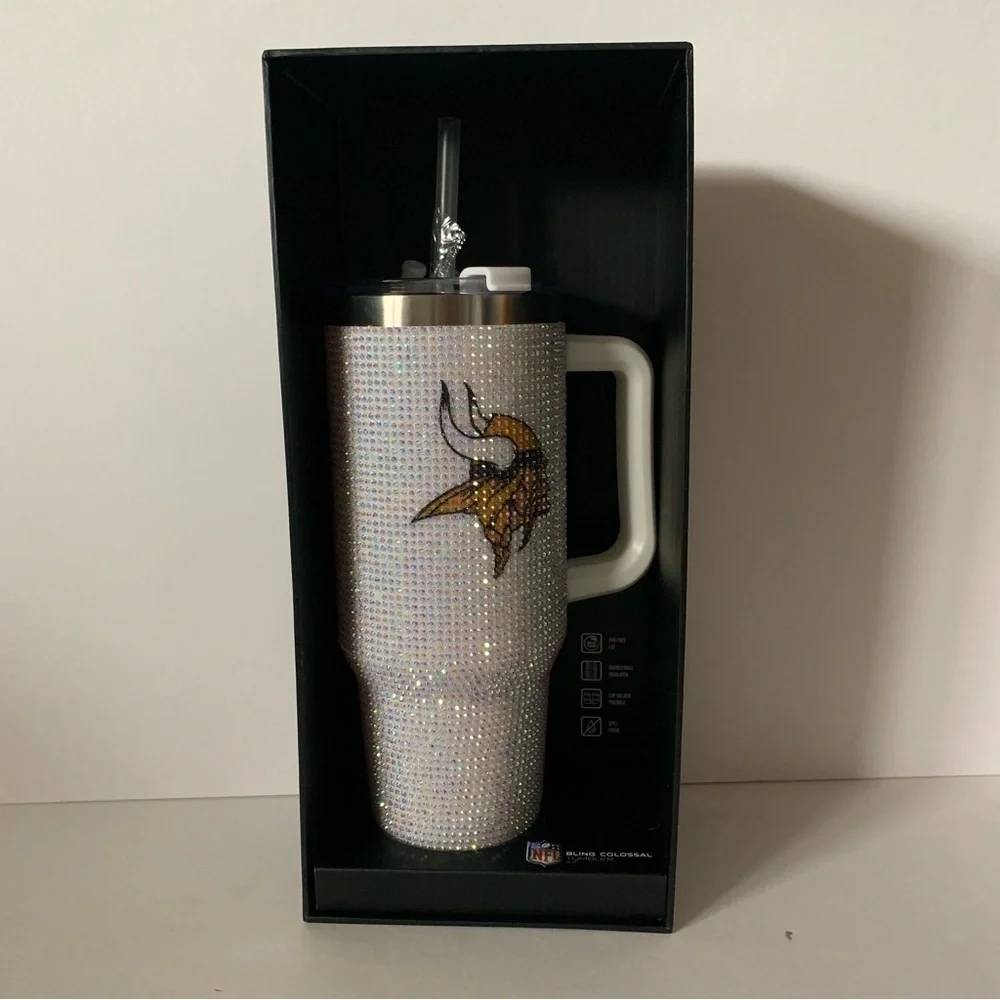 NIB. NFL Minnesota Vikings Bling Colossal Tumbler